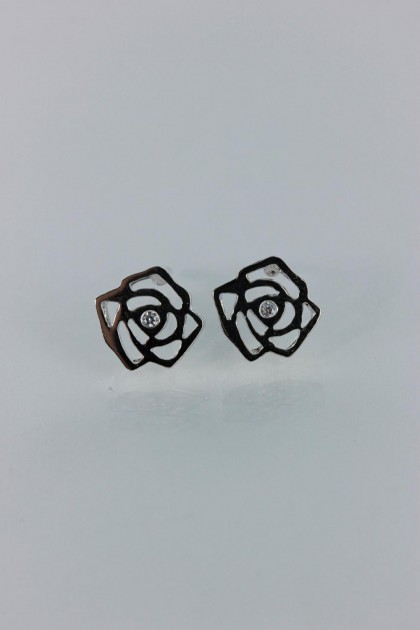  Rose cubic zirconia earring