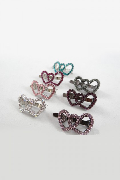 Double heart magnetic hair pin
