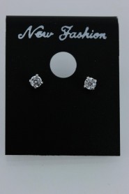 CZ-E501 3MM AAA Quality 1 point up CZ Earring 