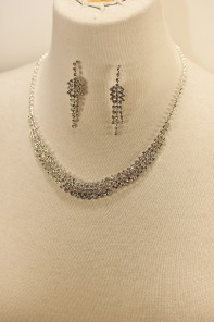 Round rhinestone necklace set