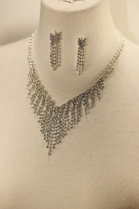 Rain rhinestone necklace set