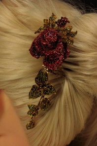 Rose Dangling Bridal Hair Comb
