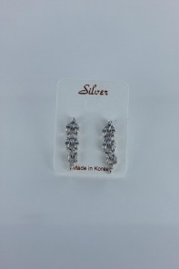 Marquise cut CZ earring with silver post