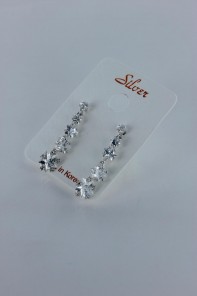 Five star CZ earring with silver post 