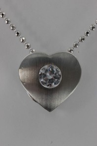 Mattie Heart CZ Pendant Necklace