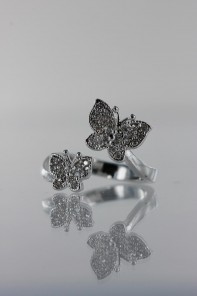 Two Butterfly CZ Ring