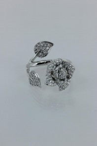 Bunch of rose adjustable CZ ring 