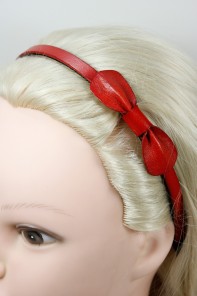 Leather flat ribbon headband 