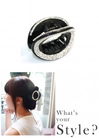 3 line oval rhinestone hair clip jewelry