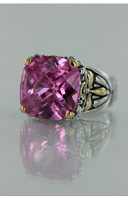 CZ-RS711 Pink Antique CZ ring 