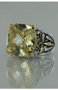 CZ-RS711 Canary Antique CZ ring 