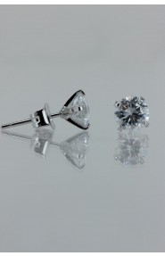 CZ-E501 6MM AAA Quality one point up CZ Earring 