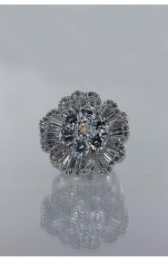 CZ-RS201 AAA Lux flower CZ Ring 