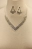 Lux v-line rhinestone necklace set