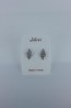 Diaper shaped CZ earring with silver post