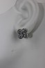 Lux motif cubic zirconia earring with silver post