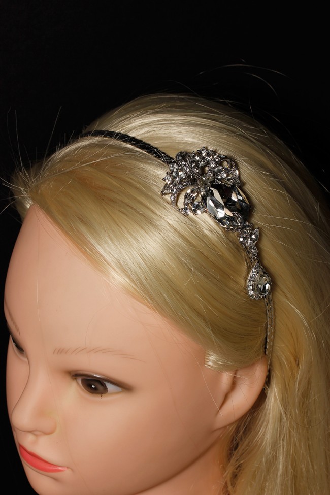 Limtied Custom Crystal Cutting Bridal Dangling Headband - h85-limtied-custom-crystal-cutting-bridal-dangling-headband-cr-clear-rhodium-c0d